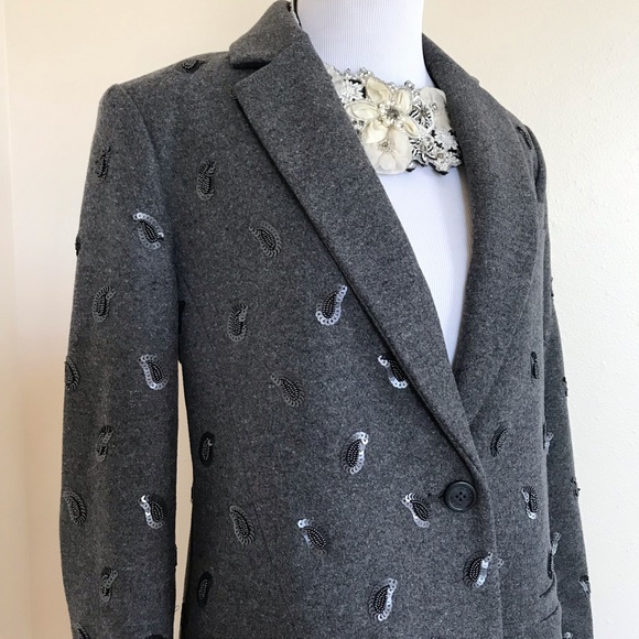 NEW Michael Kors derby embroidered grey coat $695 - Picture 4 of 9